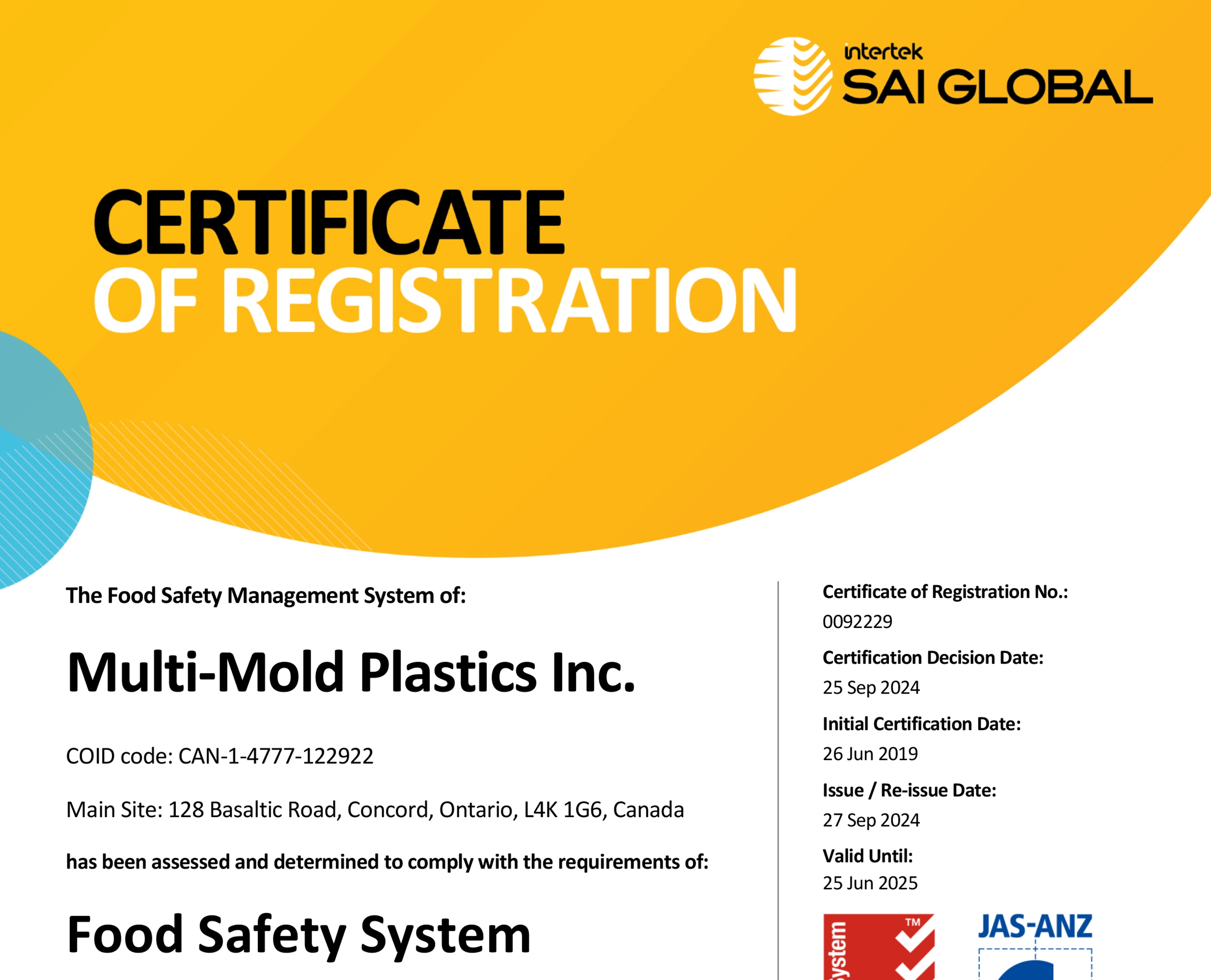 certificate of register