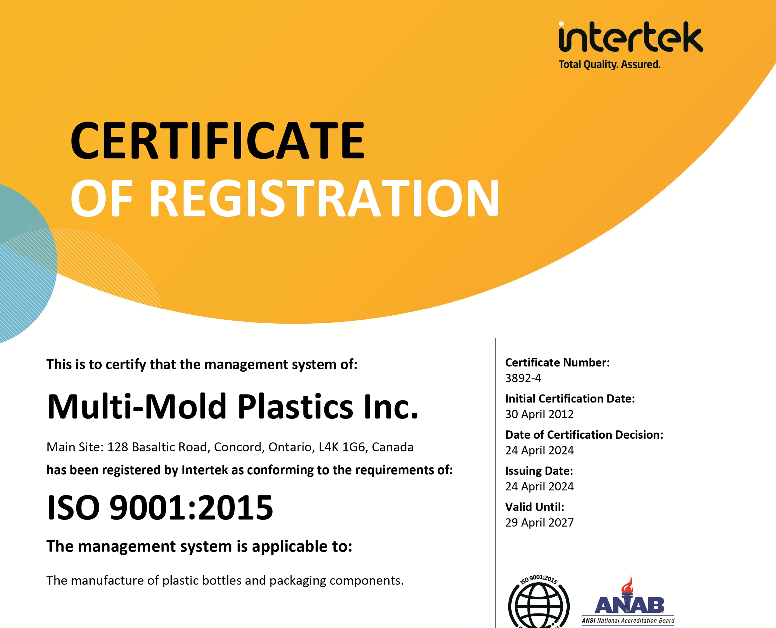 certificate of registration